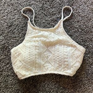 Halter lace bathing suit top